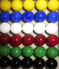 30 Solid Color Replacement Marbles Chinese Aggravation Game 9/16" / 14mm Glass
