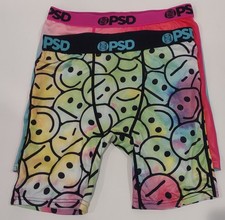 PSD Boy's Youth Boxer Briefs 2 Pack Smile /Color Block Large 24-26 - NWOT