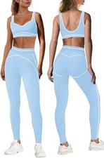 Women's Workout Sets 2 Piece - Seamless Ladies Yoga Leggings Cross-Strap Sports