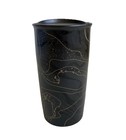 EUC Starbucks Black Gold Swirl Marble Ceramic Travel Tumbler Mug 12 oz w Lid — photo 3