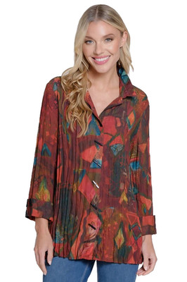 NEW Woman's Size M Ali Miles Wired Collar Button Front Blouse Top Burgundy $74