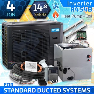 ACiQ 4 Ton Inverter Heat Pump AC Unit & 24.5'' Evaporator Coil System, 14.8 SEER2