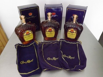3 x Whisky Crown Royal Flaschen 53 Jahre alt Raritäten 1972/1973/1974 1,14L neu