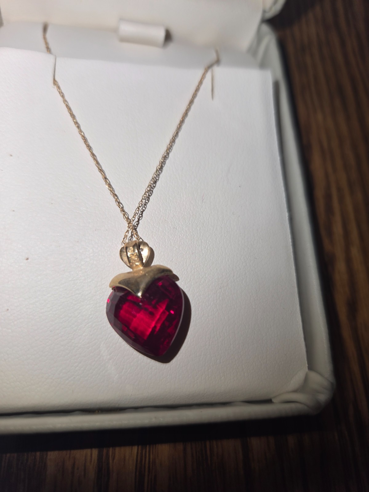 Ruby and Diamond Heart Shape Pendant - image 2
