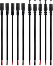 DC barrel power plug pigtail cable male female connector cord