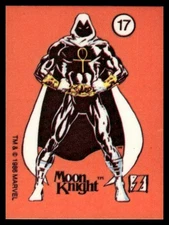 RARE Moon Knight (Dark Orange) 1986 Comic Images Marvel Universe Stickers #17
