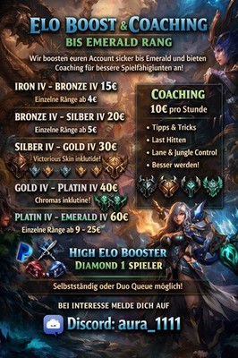 LOL ELO Boost EUW - Iron - Emerald