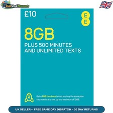 EE Pay As You Go SIM Card 8GB Data PAYG UK 4G 5G Starter SIM No Contract