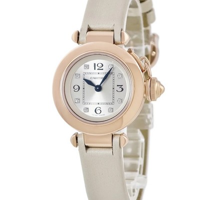 Cartier Miss Pasha WJ124028 Women's Quartz 27mm K18PG Silver Watch #HD417