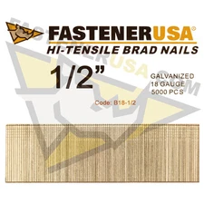 1/2" 18 Gauge Straight Brad Finish Nails 18 ga (5,000 ct)