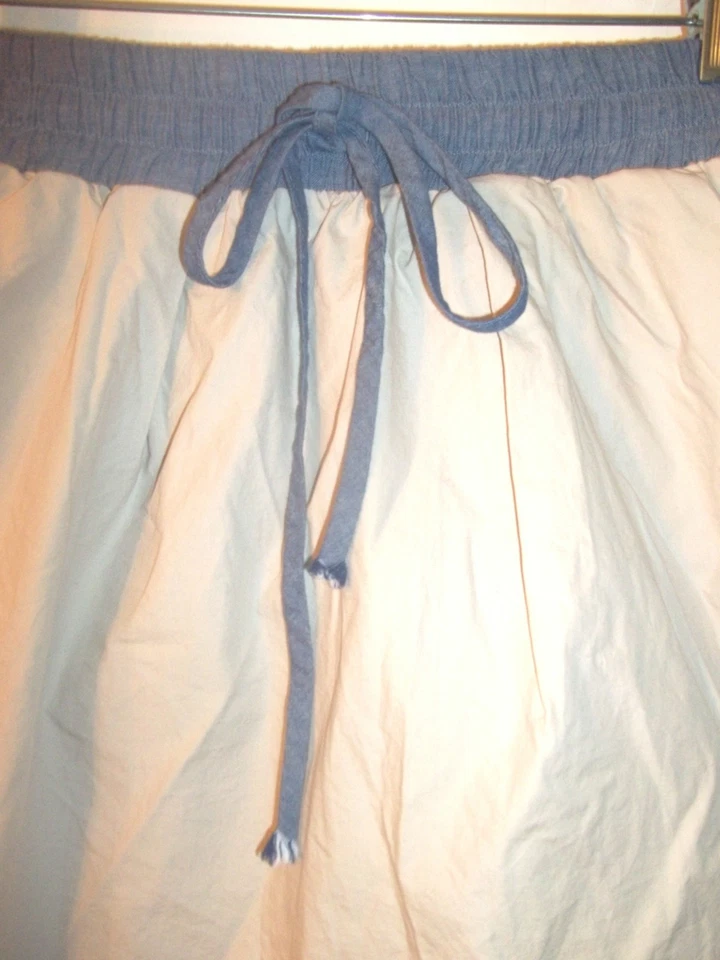 Love21 Falda Algodón Beige con Jean Azul Denim-como Cordón Cintura Talla L Foto 2 de 4