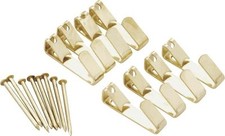 NEW MINTCRAFT 7098304 PACK 2 BRASS 100LB NAIL ON PICTURE HANGERS