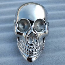 NEW Silver Skull Head Brass Antique Handle Shaft Wooden Walking Stick Solid Cane