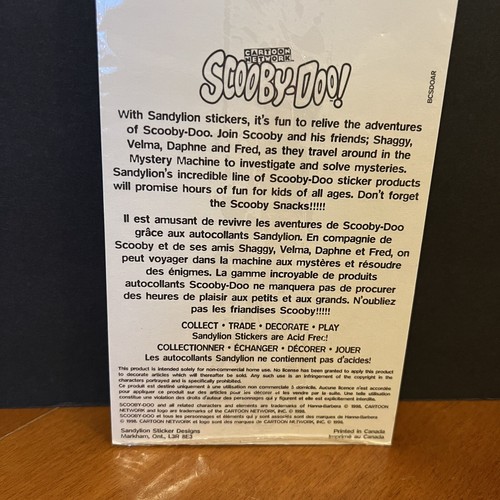 Vtg NOS 90s Sandylion Scooby-Doo Sticker Designs Cartoon Network 2 Sheets 1998 - Picture 4 of 10