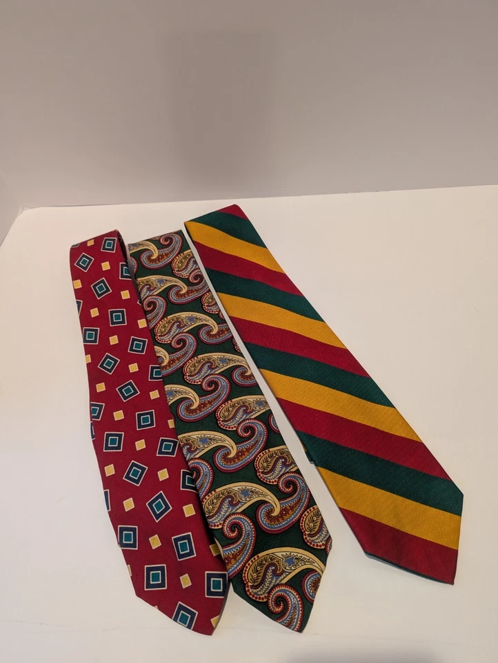 Винтажный лот из 3 мужских галстуков Abercrombie & Fitch 100% шелк - Изображение 2 из 4