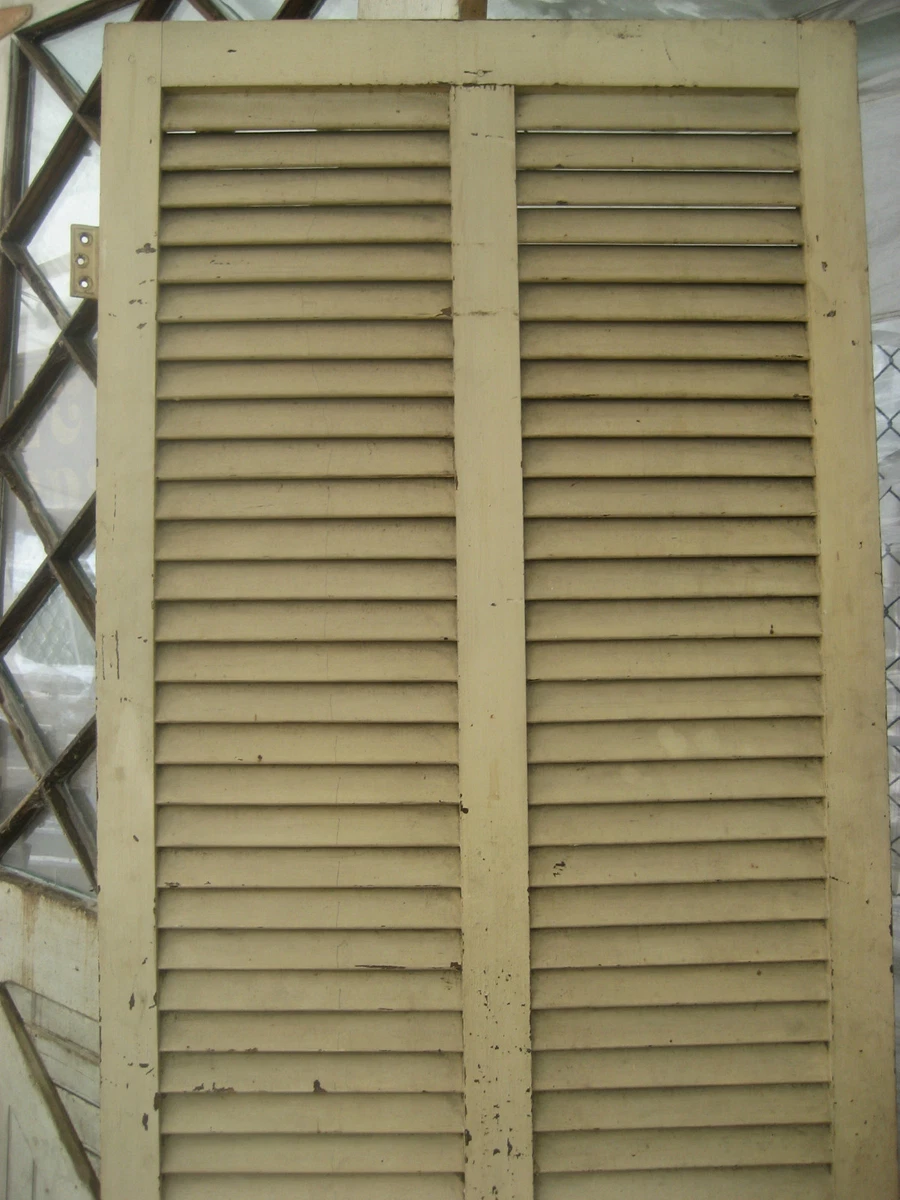 Wood Shutter Victorian Window Louver Plantation Door Mission Vintage A58 Wood Shutter, Vintage