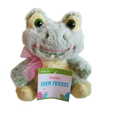 Dan Dee Frog Plush Stuffed Animal Farm Friends Easter Soft Smile Prince Toad Toy