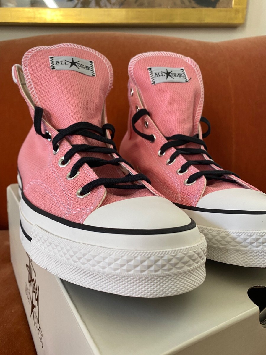 靴 Converse Stussy Surfman Pink CT70 Hi Converse x Stussy Chuck 70 High Surfman Pink/Black Men's