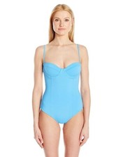Mara Hoffman L41524 Women's Blue Periwinkle Underwire One Piece Swimsuit Size L