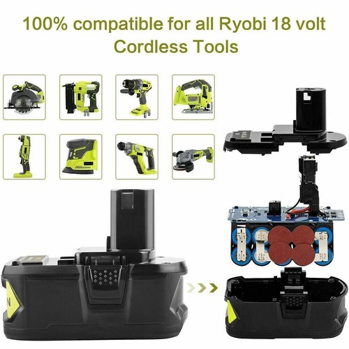 Für Ryobi P108 Akku 18V 8,0Ah 12Ah Lithium One Plus RB18L50 Batterie / Ladegerät - Afbeelding 14 van 38