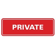Private Door Wall Sign Red Medium Privacy Notice Office Home 2-Pack