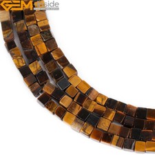 Natural Yellow Tiger Eye Stone Diagonal Beads For Jewelry Making 15" Flat Suqare