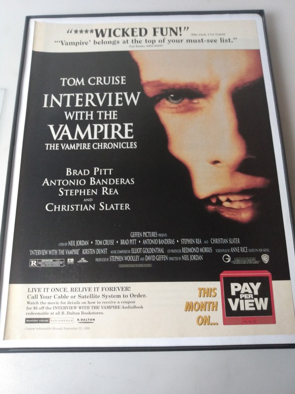 Interview With A Vampire Magazine Ad Page 1995 Movie PPV  Tom Cruise New Frame
