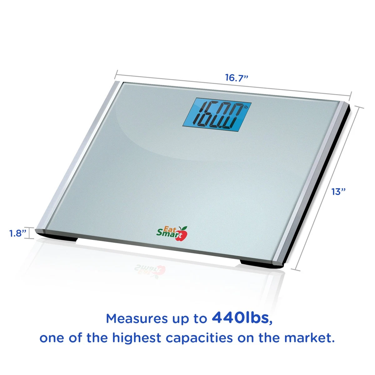 EatSmart, Precision Plus Digital Bathroom Scale w/ Ultra-Wide Platform,  440lb CA