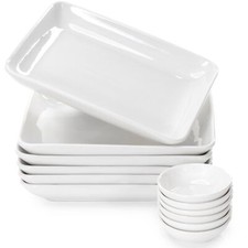 8 Inch Appetizer Plates Set With Dipping Cups For Serving Desserts Salads   Chip