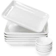 8 Inch Appetizer Plates Set With Dipping Cups For Serving Desserts Salads “ Chip