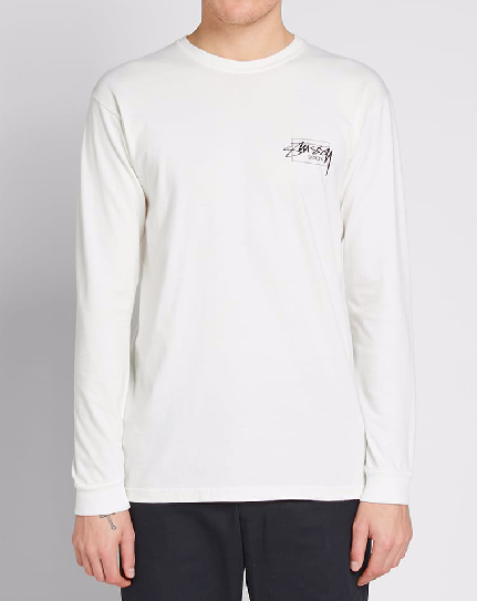 Stussy Mens Modern Age Pig. Dyed Long-Sleeve Tee - Black Stussy Mens Modern Age Pig. Dyed Long-Sleeve Tee - Black