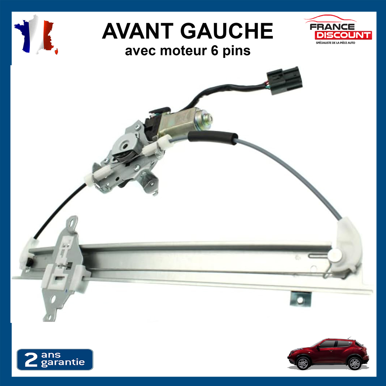 Léve-vitre électrique avant gauche pour Nissan Juke de 2010 à 2019 mécanisme 807211KA0A