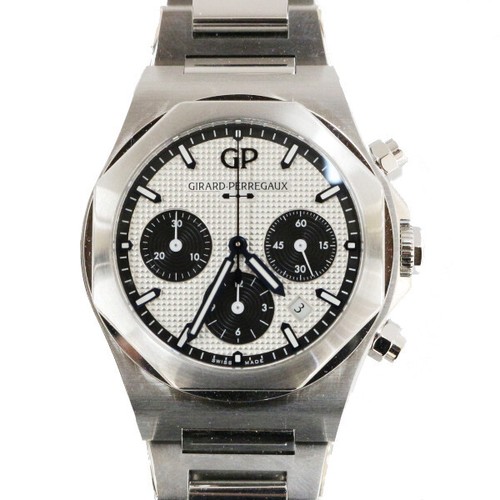 Girard-Perregaux Laureato Chronograph 42MM 81020 Silver Dial Men's Watch Auth - 第 1/10 張圖片