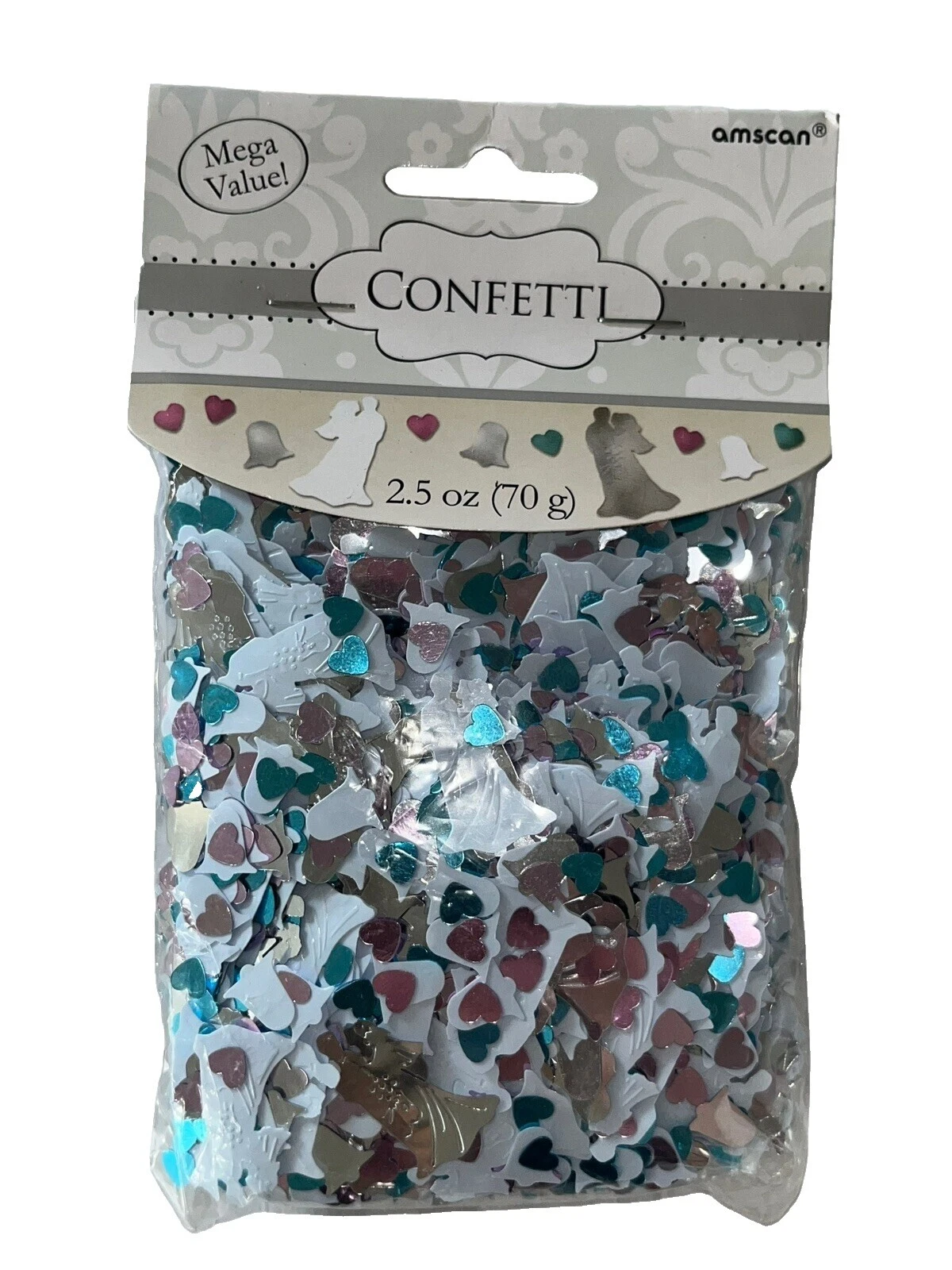 金属感爱心婚礼五彩纸屑