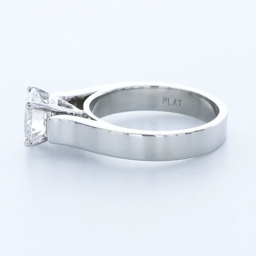 ANILLO SOLITARIO CLÁSICO DE CUATRO PUNTAS PLATINO CORTE REDONDO D/SI1 DIAMANTE NATURAL 2,1 QUILATES - Imagen 4 de 7