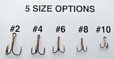 50 Hooks,   2X Strong Eagle Claw Treble Hooks choose size curved point