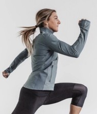 NOBULL 4-Way Stretch Lightweight Running/Workout Jacket Womens Small, Slate Blue