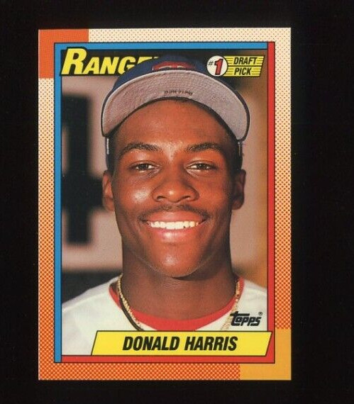 1990 TOPPS TIFFANY #314 DONALD HARRIS ROOKIE RC TEXAS RANGERS
