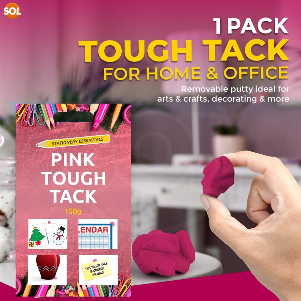 Sticky Tact Pink Tack Tac 150g | Super Tough Reusable Handy Sticky Adhesive Putty ...