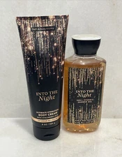 Bath & Body Works Into The Night Body Cream 8oz & Shower Gel 10oz