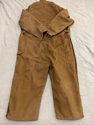Carhartt X01 BRN Brown Duck Work Coveralls Overalls Size 54 Short