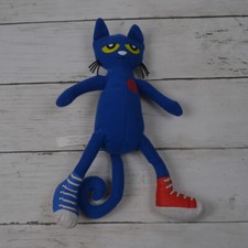 Pete the Cat 10" Bean Bag Plush Stuffed Toy 2010 Blue Red Sneakers Bonus Book