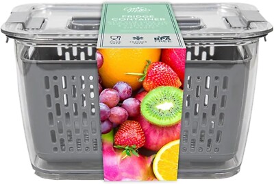 Kühlschrankbehälter mit herausnehmbarem Korb Frisch Obst Gemüse Vorratsbehälter