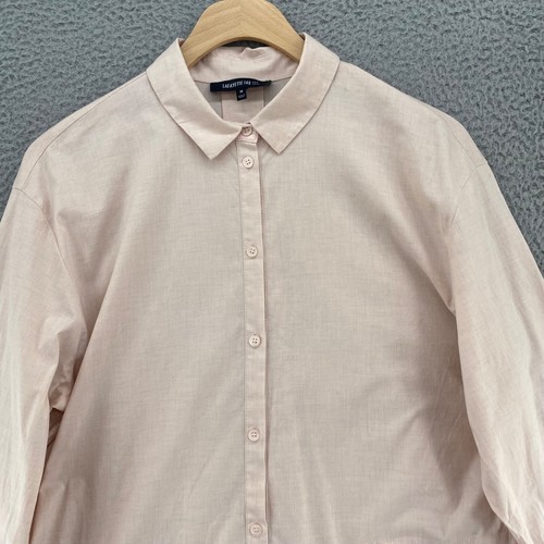 Lafayette 148 New York Shirt Damen Medium Ivory Knopfleiste Kragen Langarm - Bild 8 von 10