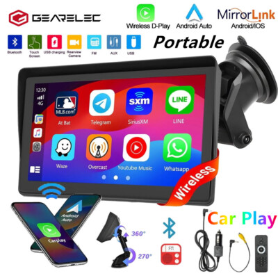 7'' Portable Car Stereo Radio Android Carplay Touchscreen MP5 FM USB Mirror Link