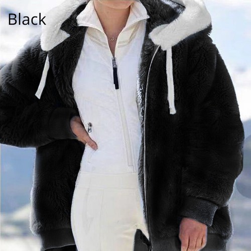 Ladies Fleece Hoodie Coat Jacket Overcoat Outdoor Winter Warm Thermal S-5XL Chic - Picture 9 of 22