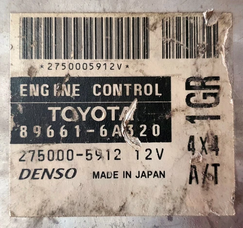 2004-2009 Toyota Land Cruiser Prado J120 89661-6A320 1GR A/T 4 4 Ecu oem jdm use - Picture 2 of 8