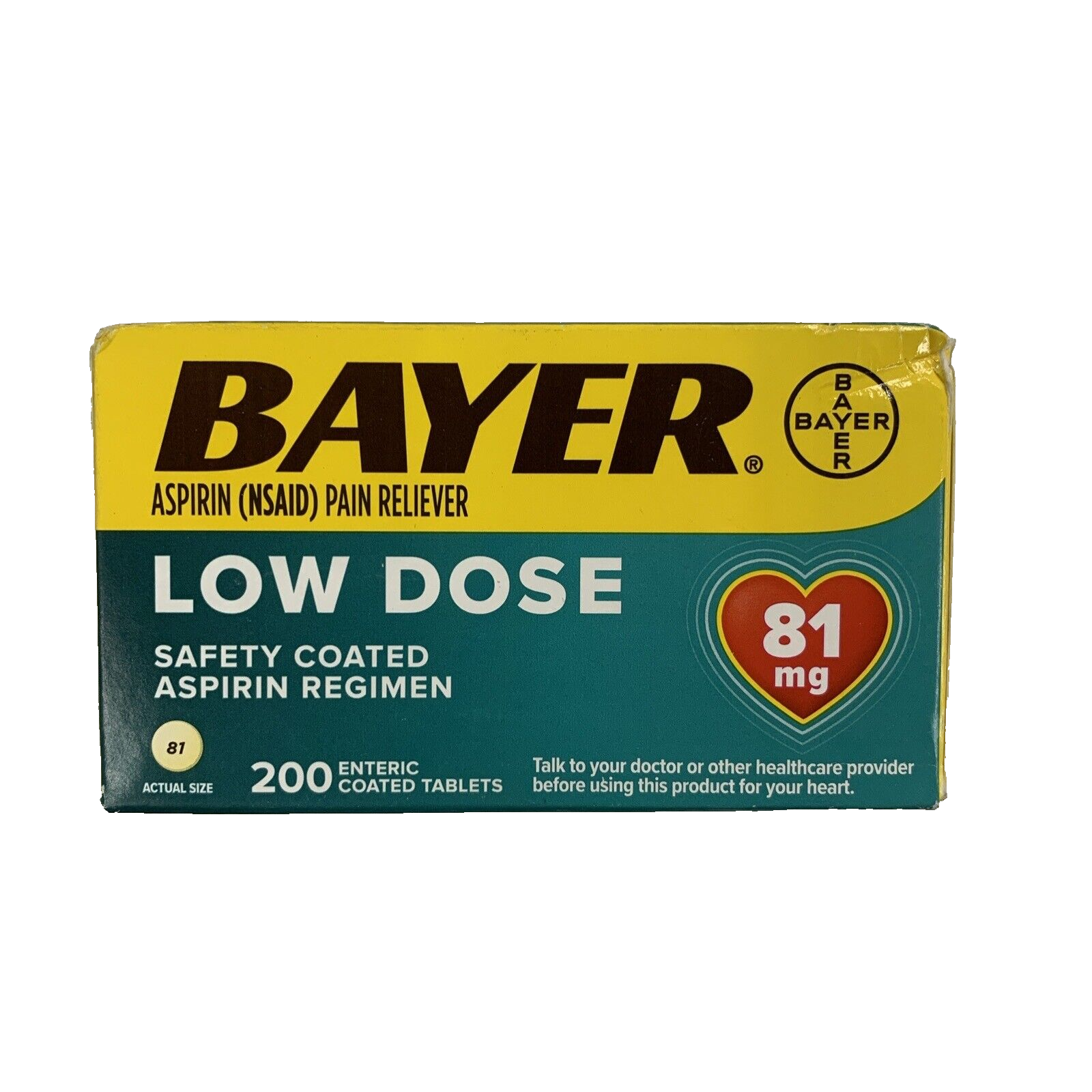 Bayer Aspirin Regimen Low Dose 81mg Enteric Coated Tablets Pain