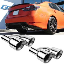 Dual 4" Quad Style Stainless Steel Exhaust Tip Slant Cut For Lexus GS300 GS400