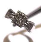 10k white Gold .81 ct.  invisible Princess Diamonds Engagement Ring 3.6g estate — photo 8